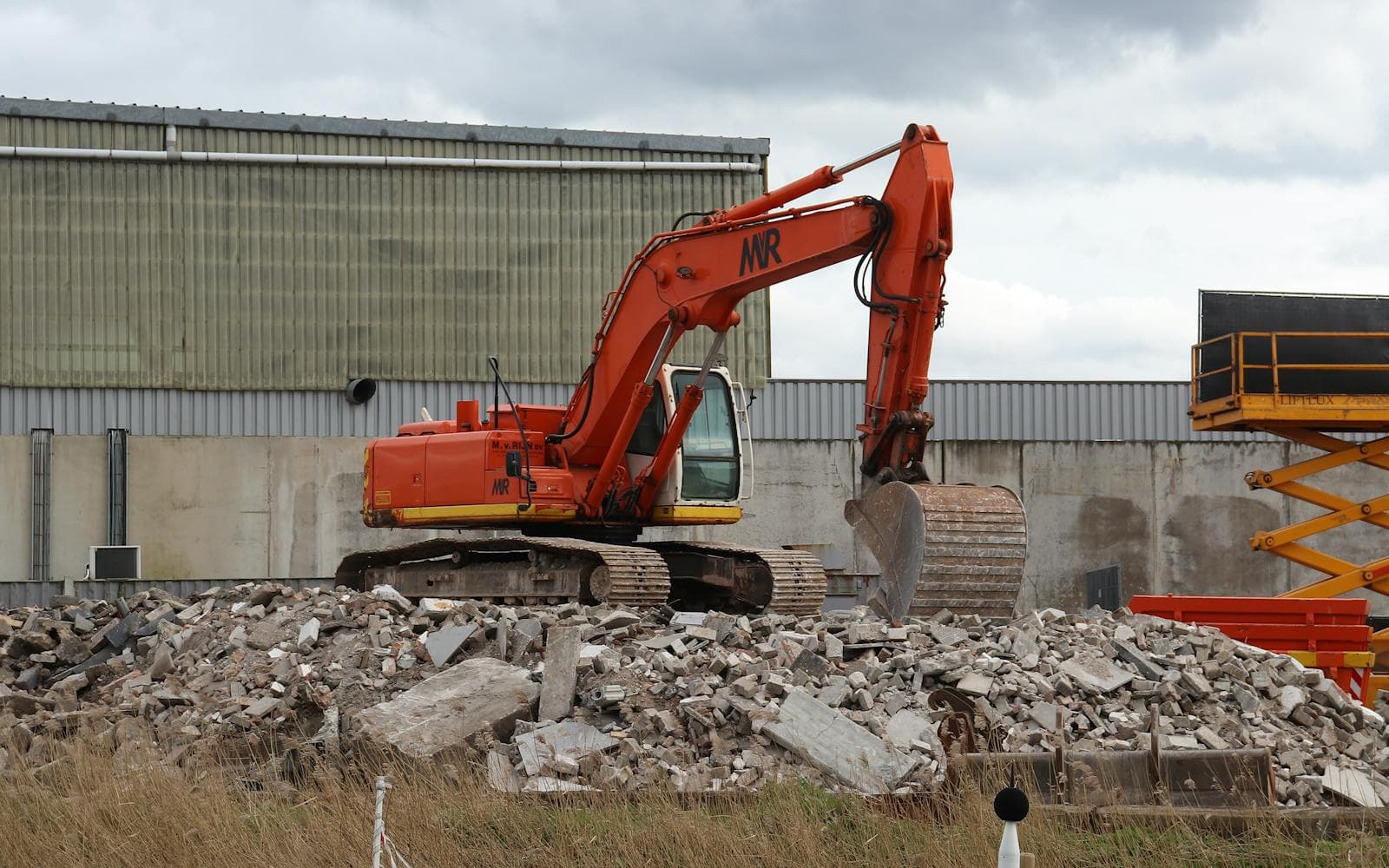 Heavy equipment on a construction site