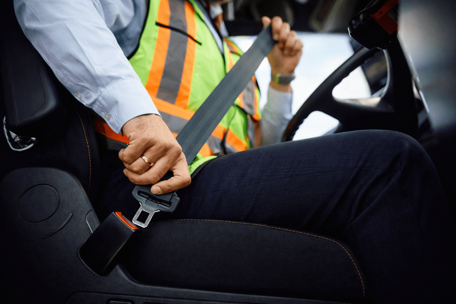 Oil and gas field operator in safety gear