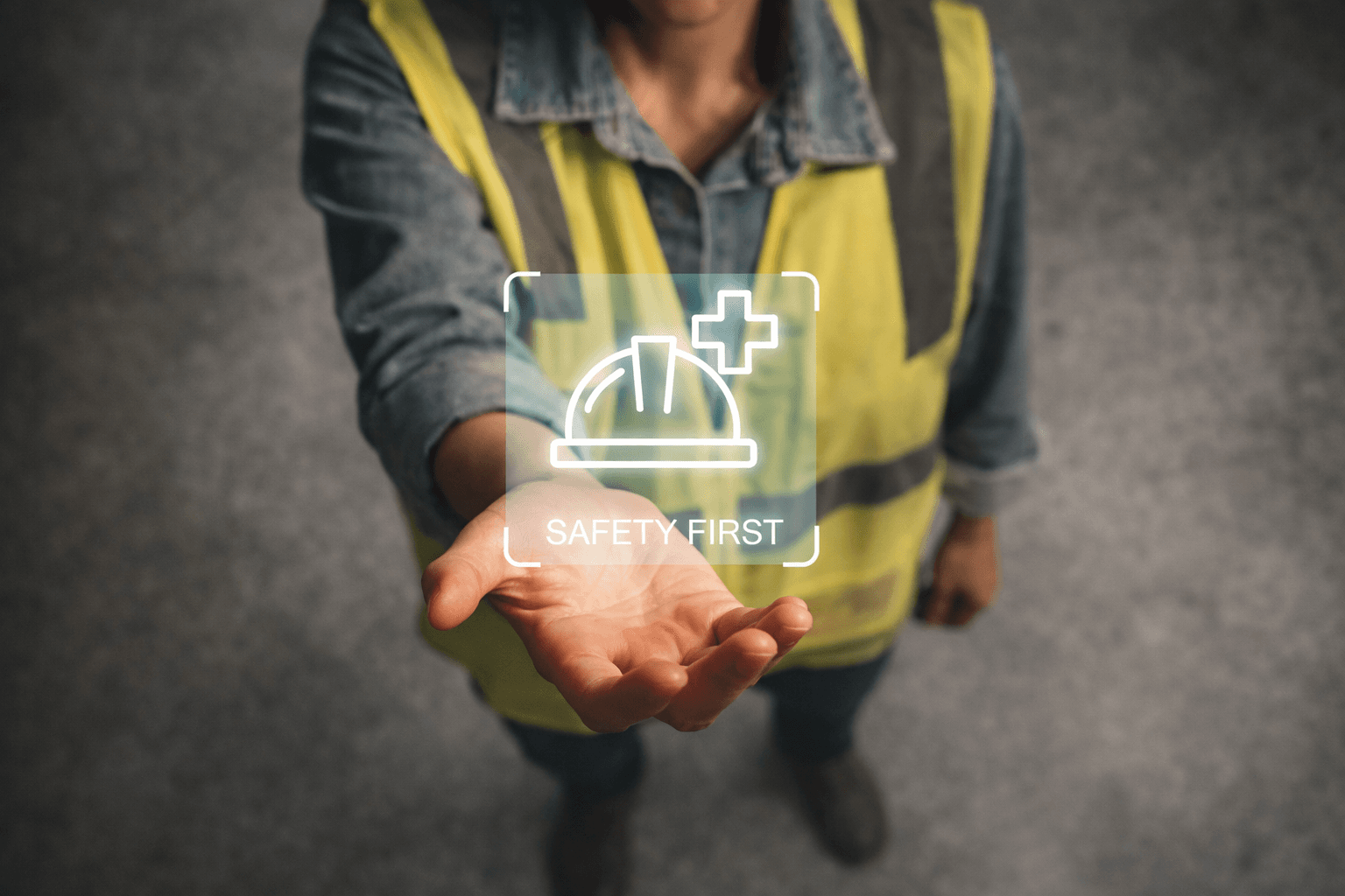 Field operator in safety gear